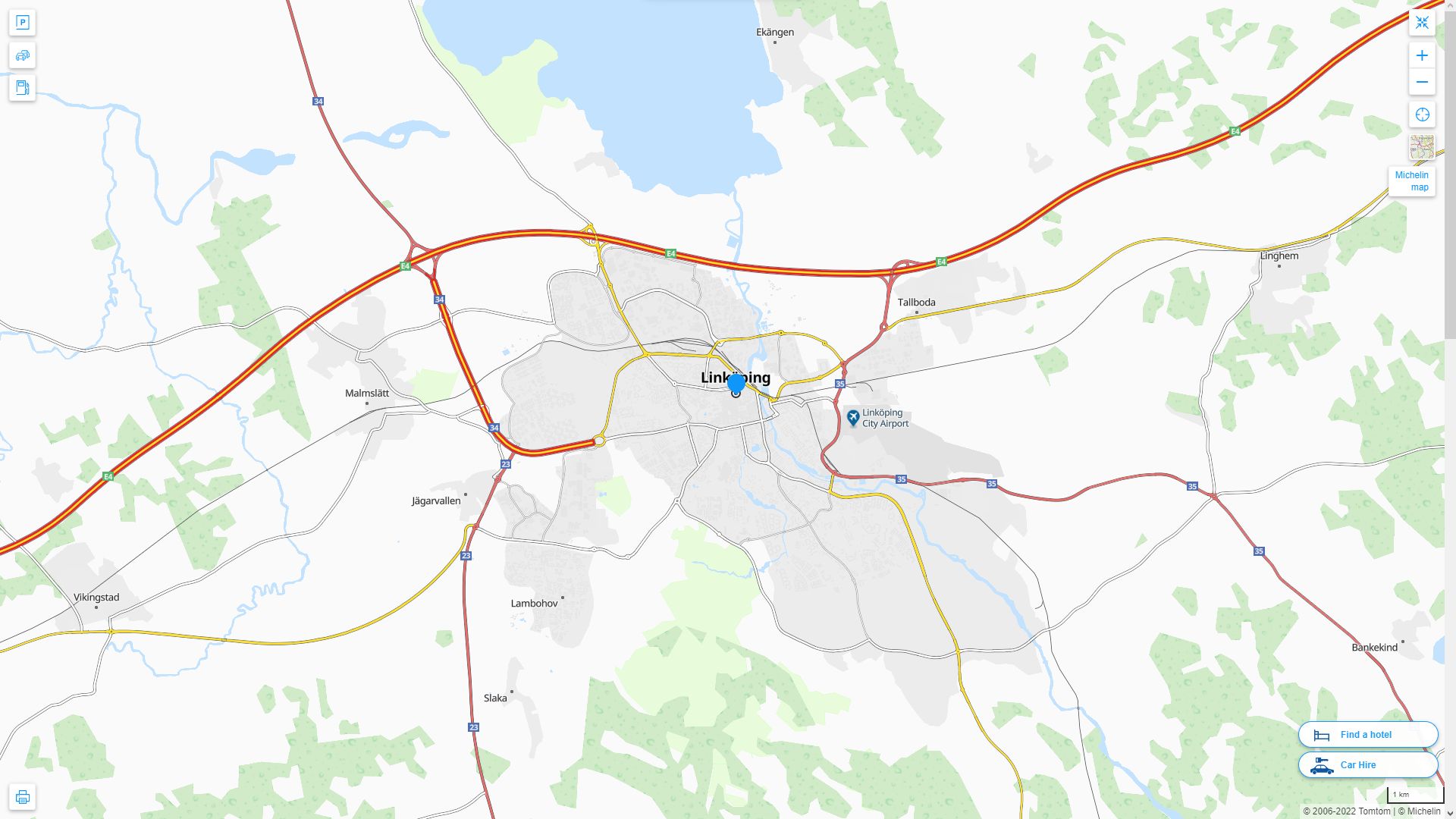 Linkoping Suede Autoroute et carte routiere